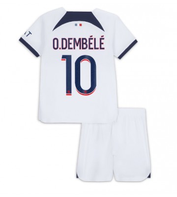 Paris Saint-Germain Ousmane Dembele #10 Vieras Pelipaita Lasten 2023-24 Lyhyet Hihat (+ Lyhyet housut)